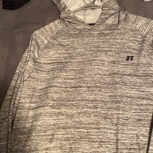 Long sleeve hooded t-shirt.